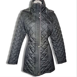 Marc Newyork Andrew Marc Olive Green Quilted Hooded Lightweight Puffer Coat